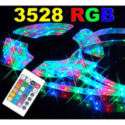 Trade Shop - Striscia A Led Smd 3528 Rgb Ip65 5 Metri Bobina Con Alimentatore E Telecomando -