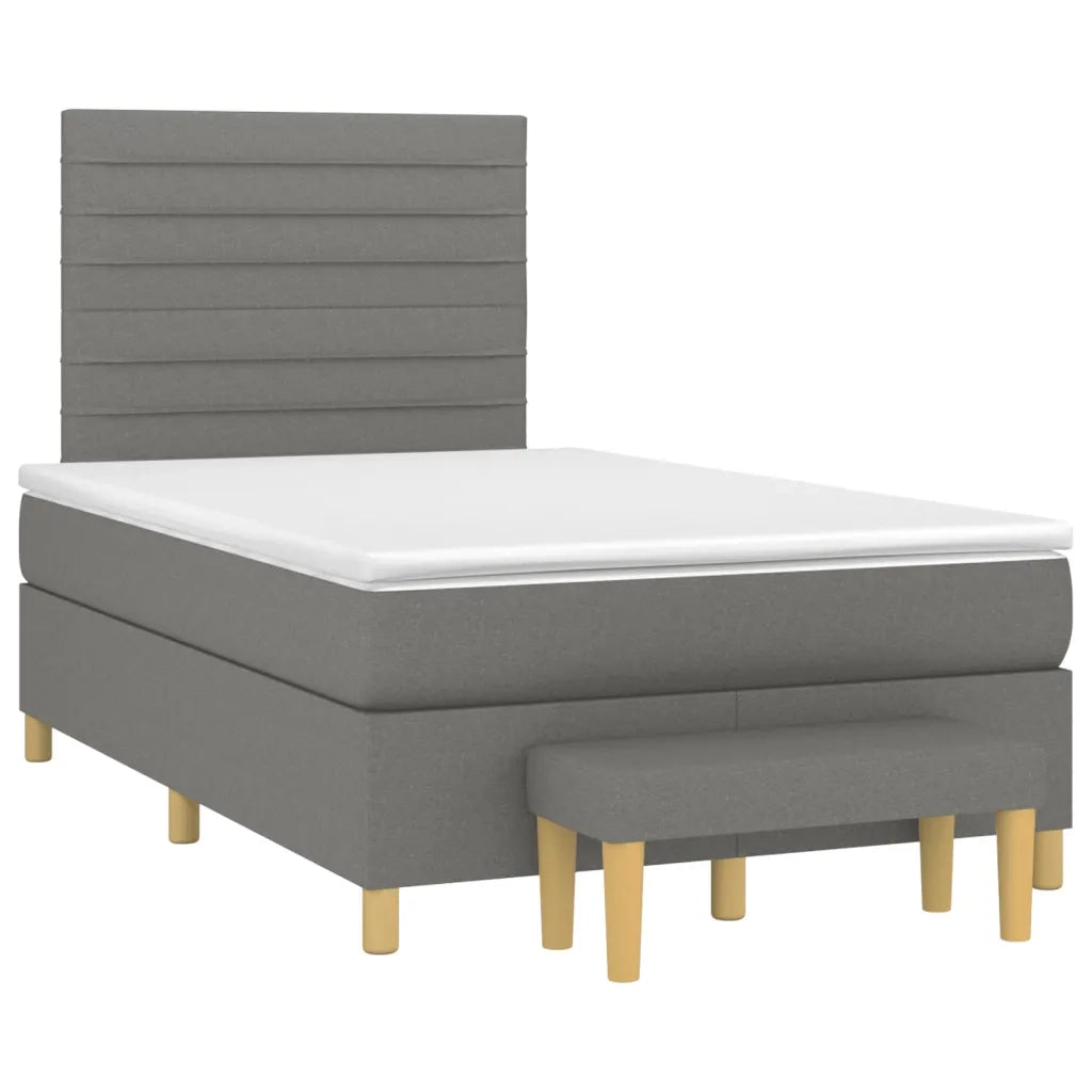 Giroletto a Molle con Materasso Grigio Scuro 120x200 cm Tessuto 3137222