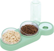 Ciotola 3-in-1 con inclinazione 15° standard - Ciotola per alimenti rimovibile per gatti e cani - Ciotola anti-morsicatura per gatti e cuccioli (verde) .