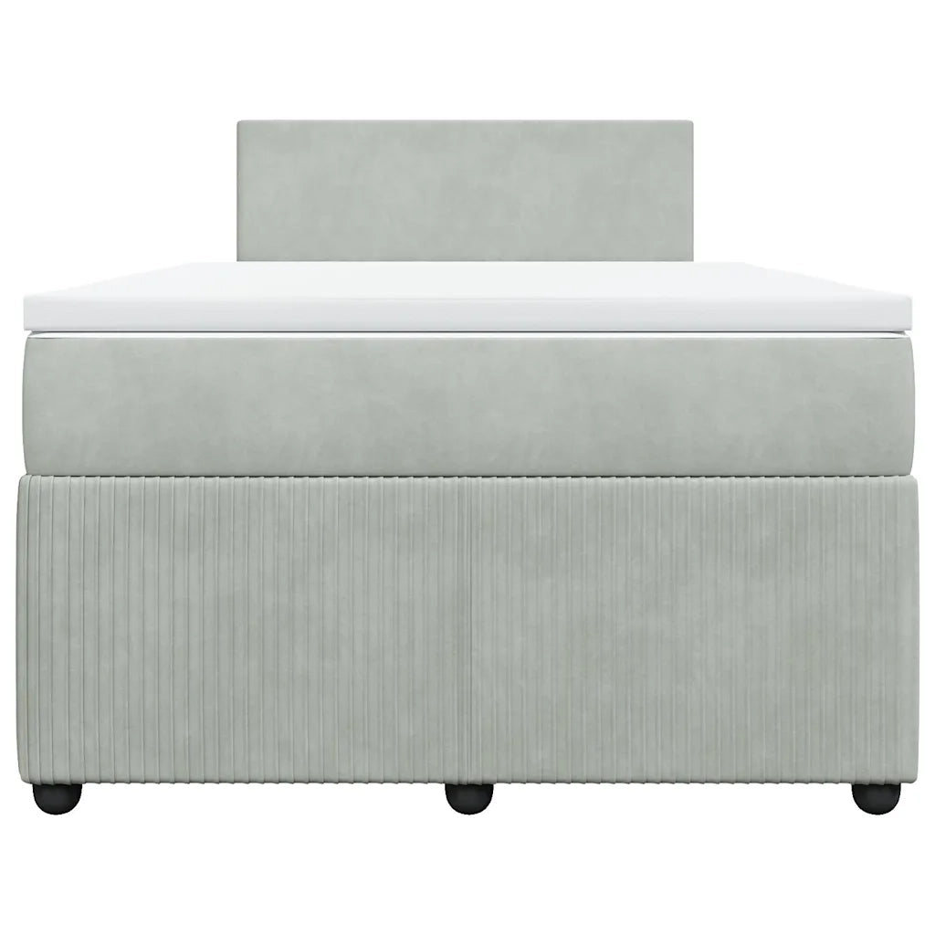 Giroletto a Molle con Materasso Grigio Chiaro 120x190cm Velluto 3289980