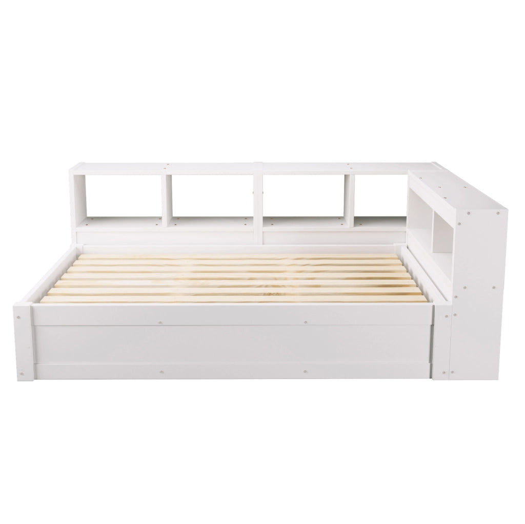 Letto multifunzionale 90x200 cm con LED, presa integrata e vani contenitore