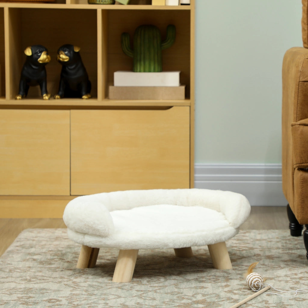 Letto per Animali Domestici Gatti Cani ¨C zephmum ¨C Plush Lavabile Crema Bianca 47x40x20cm