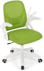 Sedia da Ufficio in Rete, Sedia da Scrivania Ergonomica con Supporto Lombare e Braccioli Ribaltabili, Sedia da Lavoro Girevole, con Ruote Regolabile in Altezza, Portata 150 kg