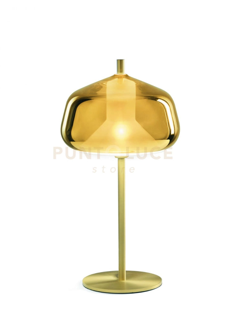 X-RAY LAMPADA DA TAVOLO VETRO BASSO ORO  MONTATURA ORO CON DIMMER ATTACCO G9
