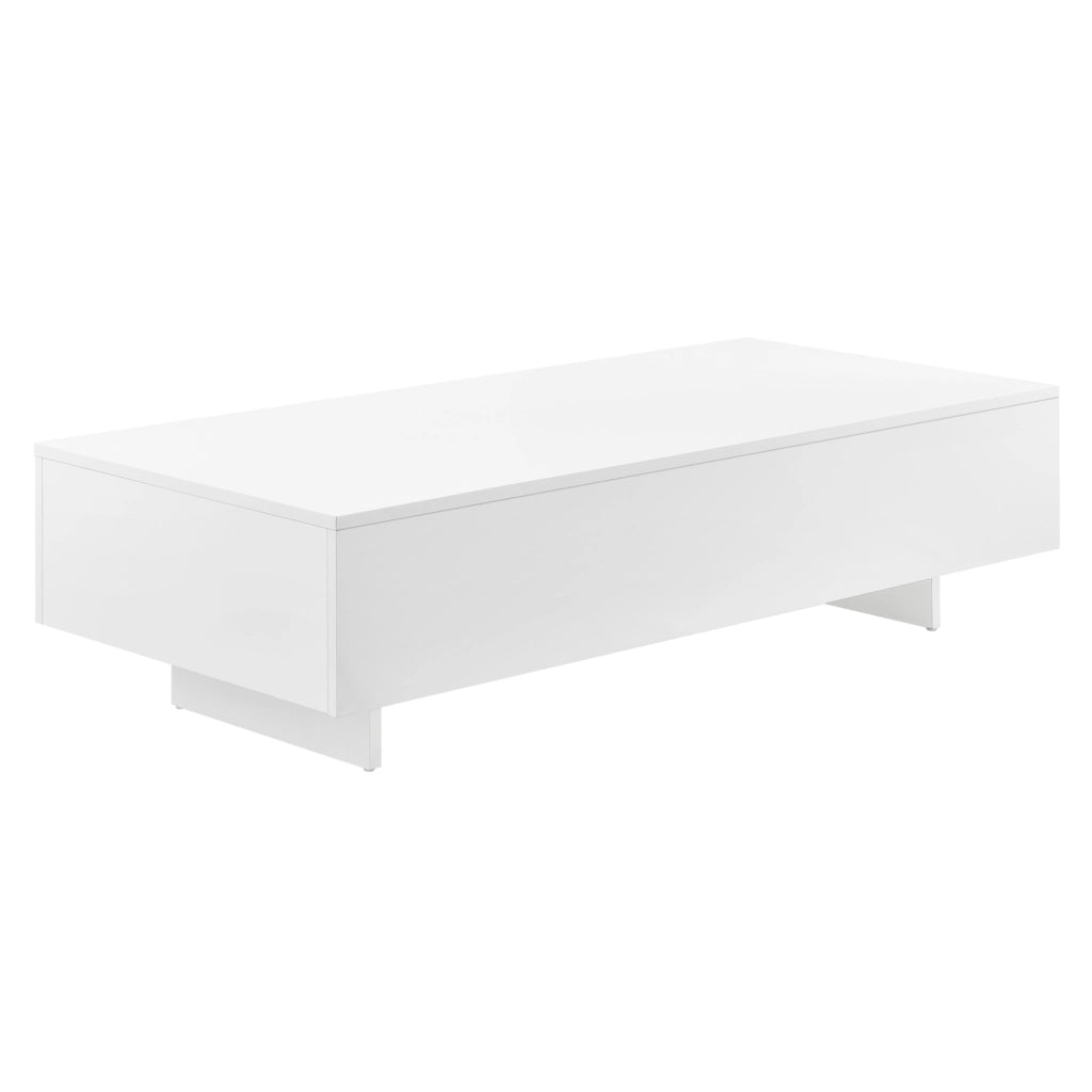 Tavolino Centrale da Salotto Lärketorp 115 x 55 x 31 cm - Bianco Lucido [en.casa]