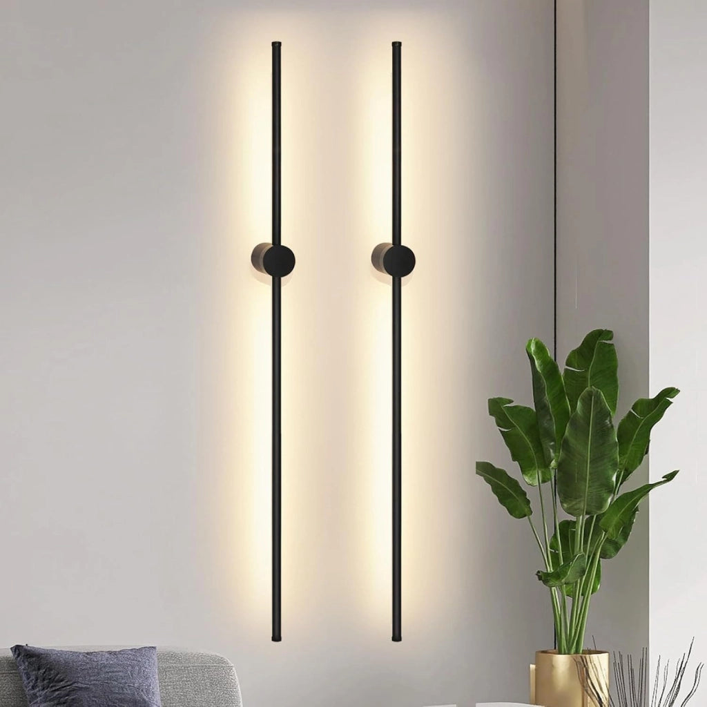 ZMH Applique da parete a LED per interni nera moderna 100cm girevole per scale