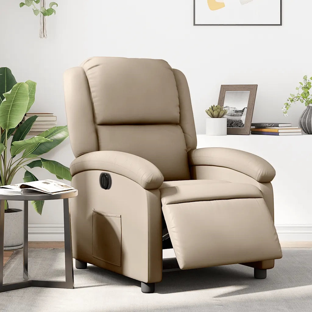 Divano Sedia-Poltrona Reclinabile Elettrica Cappuccino in Similpelle 632909