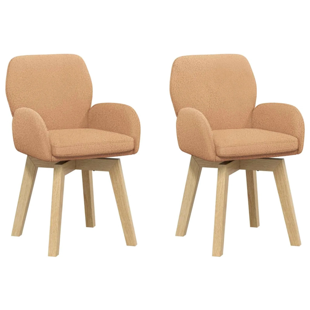 Sedie da pranzo girevoli 2 pz Bouclé Beige 54 x 58 x 87 cm 42034335
