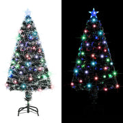 Albero di Natale Preilluminato con Supporto e LED 120 cm Fibra Ottica 284297