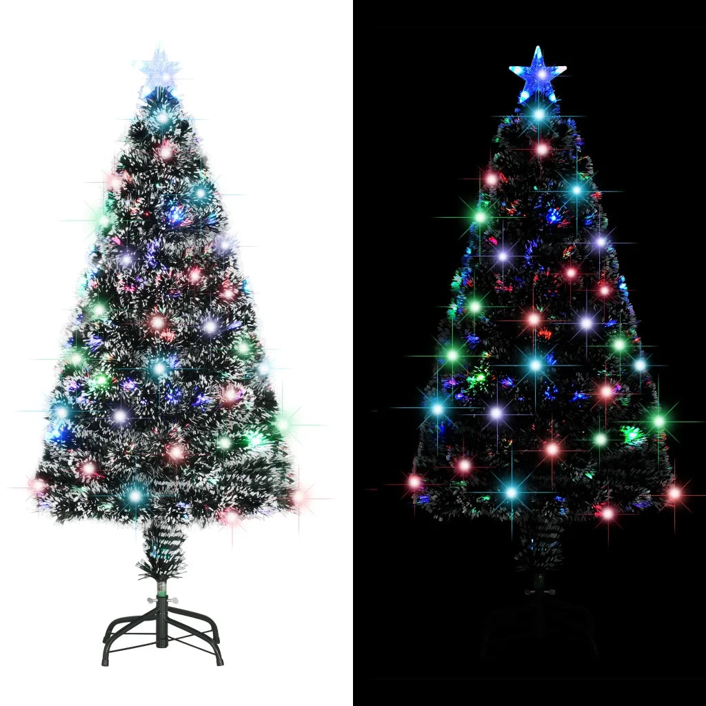 Albero di Natale Preilluminato con Supporto e LED 120 cm Fibra Ottica 284297