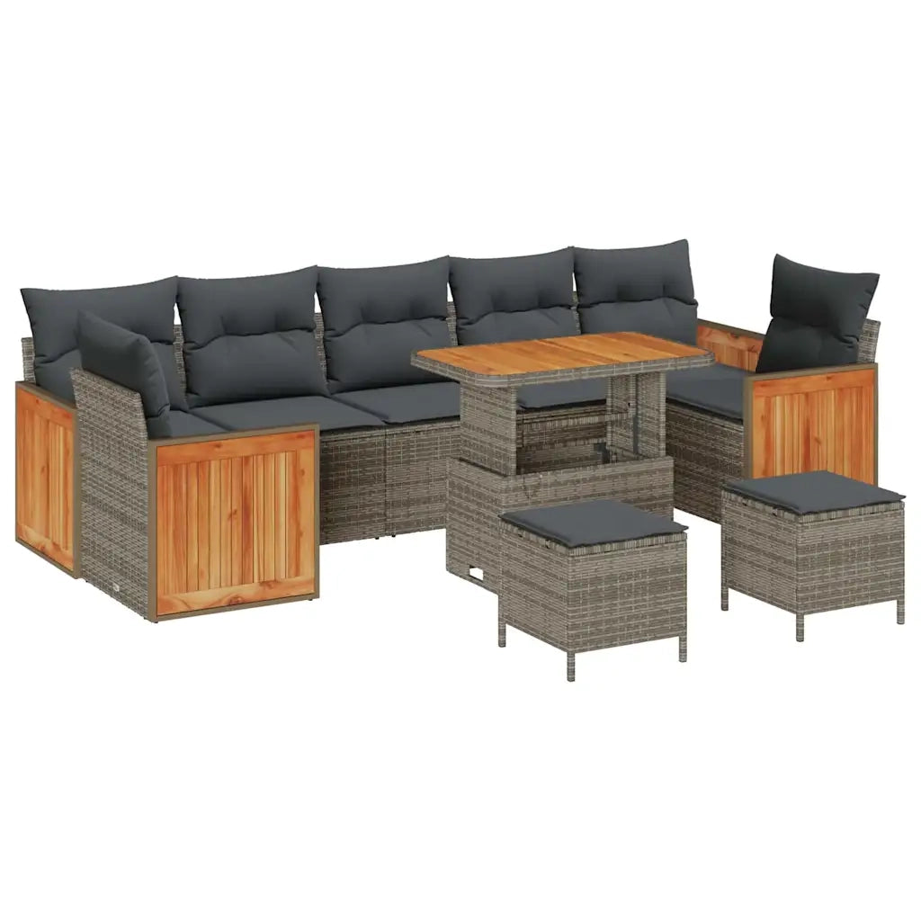 Set Divano da Giardino con cuscino 13 pcs Grigio polyrattan 3365243
