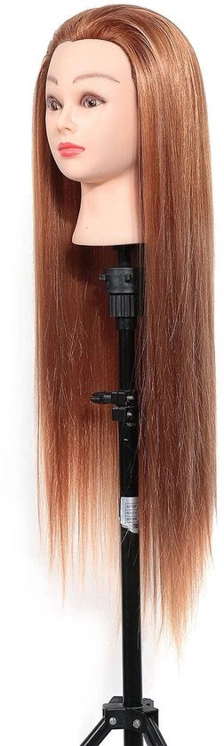 Capolavoro di parruccia con capelli sintetici - Manichino di parruccia - Capolavoro di parruccia con capelli naturali - Incluso attacco standard per tenuta di capelli - 61 cm di lunghezza dei capelli - Duraturo e facile da pettinare - Manichino di capelli