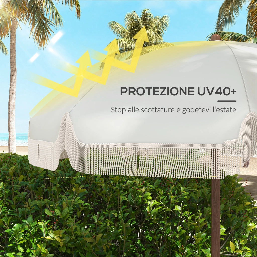 Ombrellone da Spiaggia ¨C Zephmum ¨C Grigio Chiaro con Protezione UV40+ e Borsa