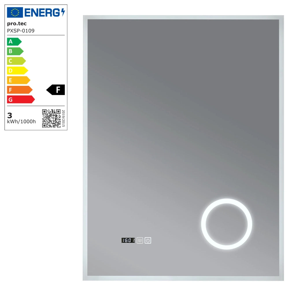 Specchio decorativo moderno a LED per il bagno 70 x 50 cm bianco 03_0010159