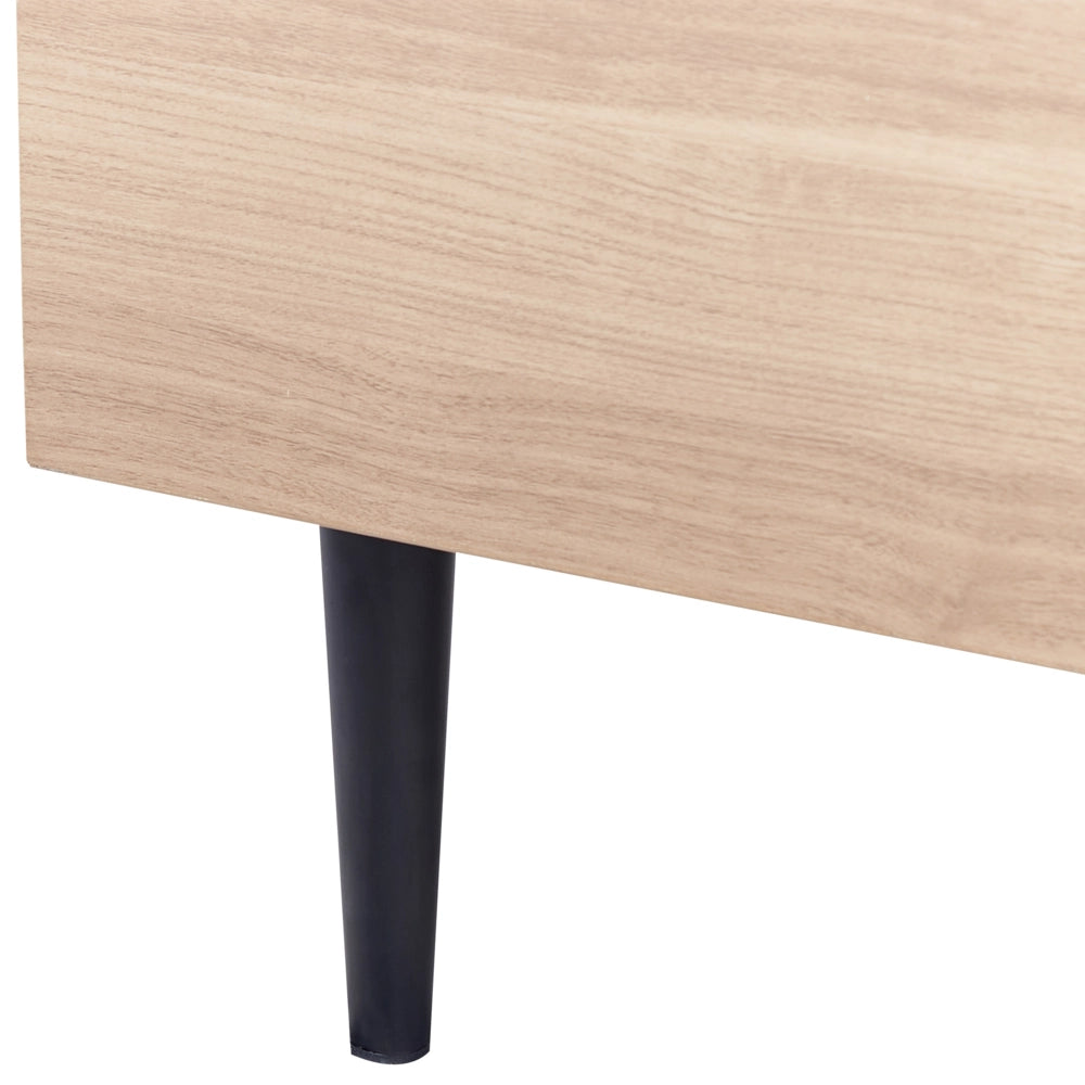 Telaio del letto in tessuto bianco e beige UE Dimensioni 180 x 200 cm Testiera imbottita Telaio in MDF Gambe in metallo Base a doghe in legno Camera da letto in stile moderno