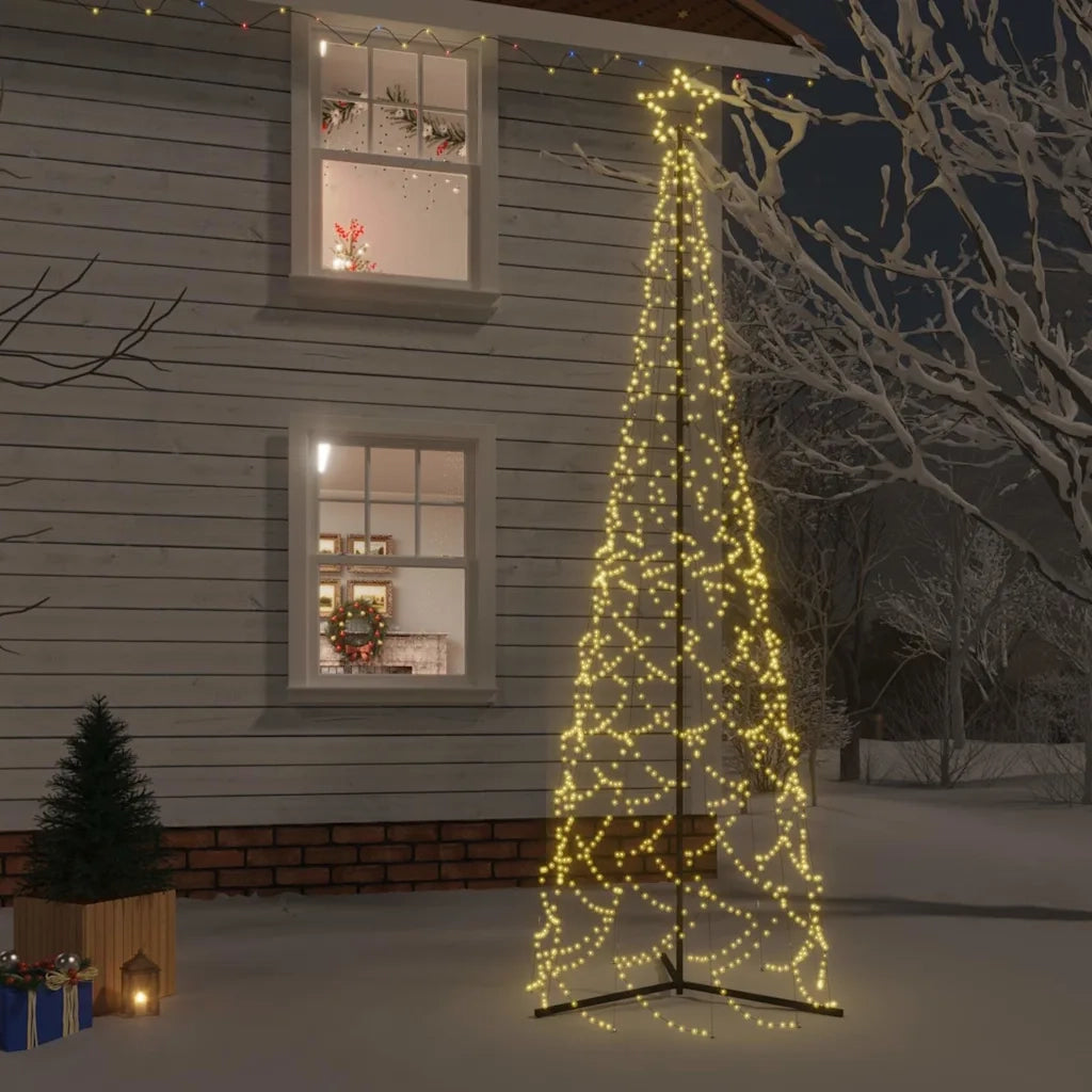 Albero di Natale a forma di cono luce Bianca Calda 500 LED 100x300 cm 343651