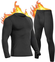 Sottovestuario termico uomo - Foderato di fleece - Pantaloncini lunghi/Pantaloni lunghi - Evaporazione rapida - Permeabilità all'aria - Impermeabile al vento