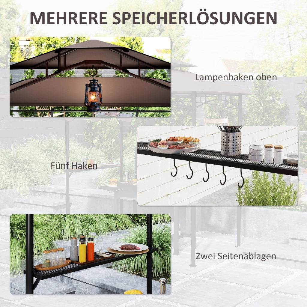 Gazebo da giardino ¨C zephmum ¨C 242x232x248 cm grigio