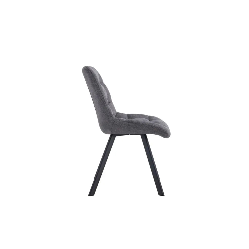 Set di 2 sedie VELMA – Tessuto grigio scuro – Piedi in metallo – Design compatto – Eleganza moderna e sobria