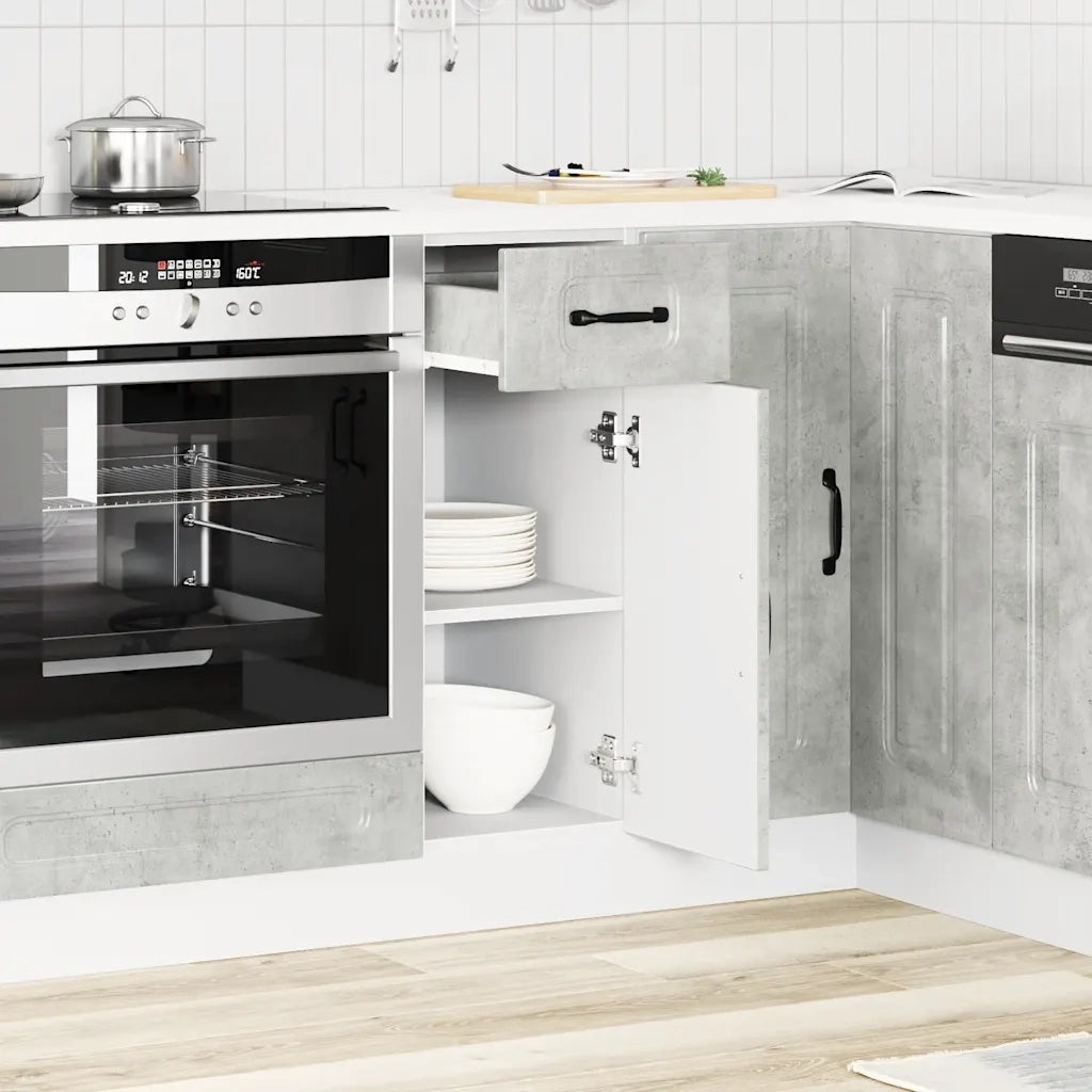 Base da Cucina Kalmar Grigio Cemento in Legno Multistrato 853461