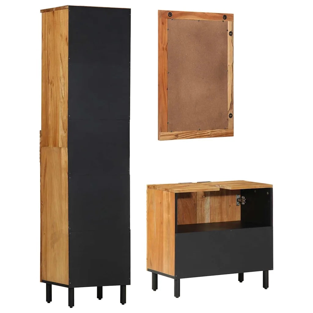 Set di mobili per il bagno con cassetto con porta 3 pcs Marrone 3310013