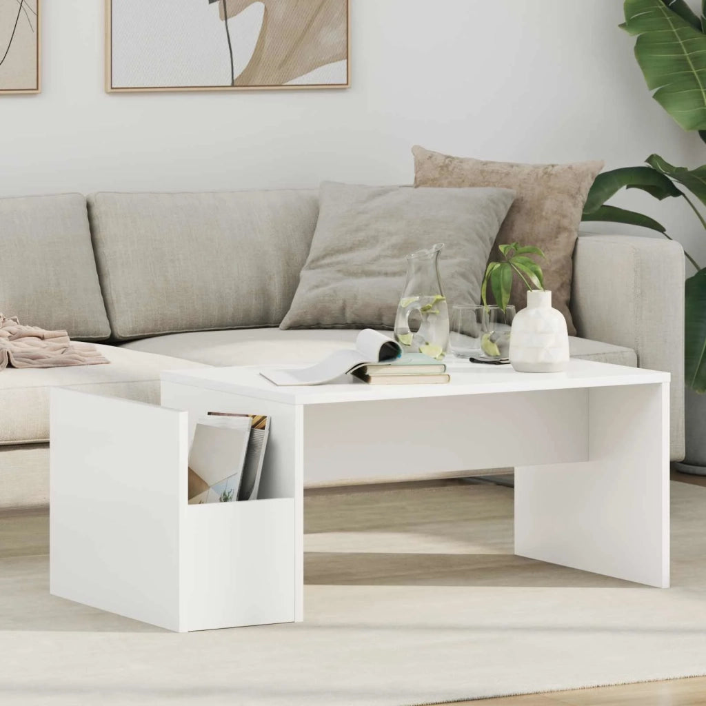 Tavolino da salotto Bianco 90 x 45 x 35 cm Legno multistrato 8000172