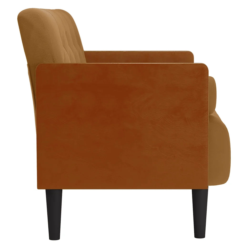Divano Divanetto con Cuscini Bolster Marrone 110 cm Velluto 4100604