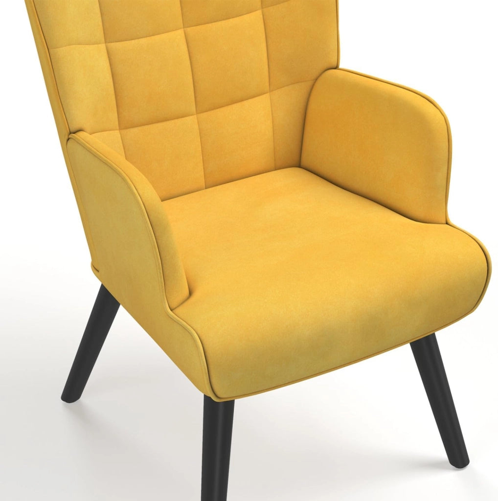 Poltrona scandinava ANIA in velluto giallo