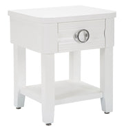 Comodino Shine 45x54x40 cm in Legno MDF e Metallo Bianco