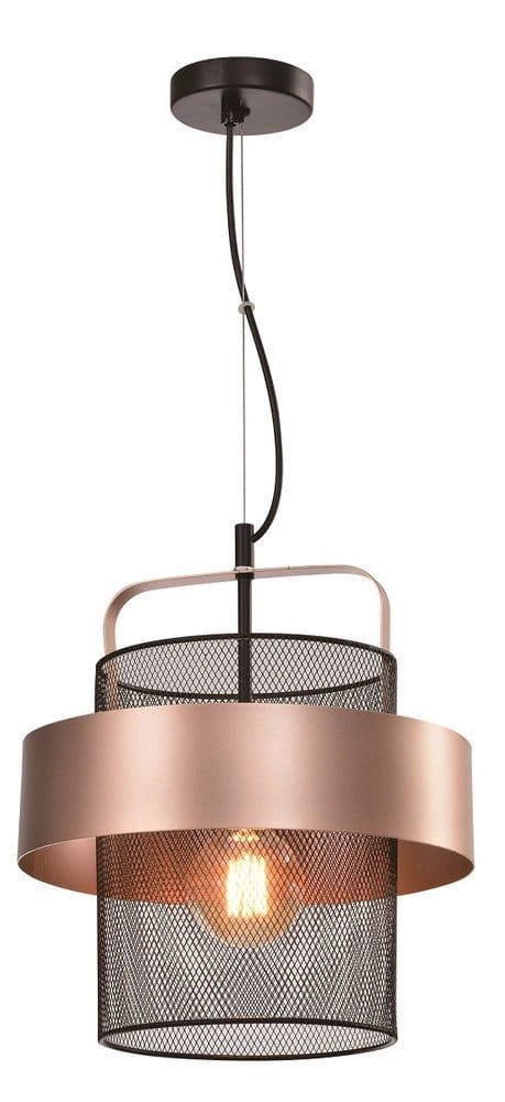 Lampada a sospensione Candellux FIBA nera/rosa Ø30 E27