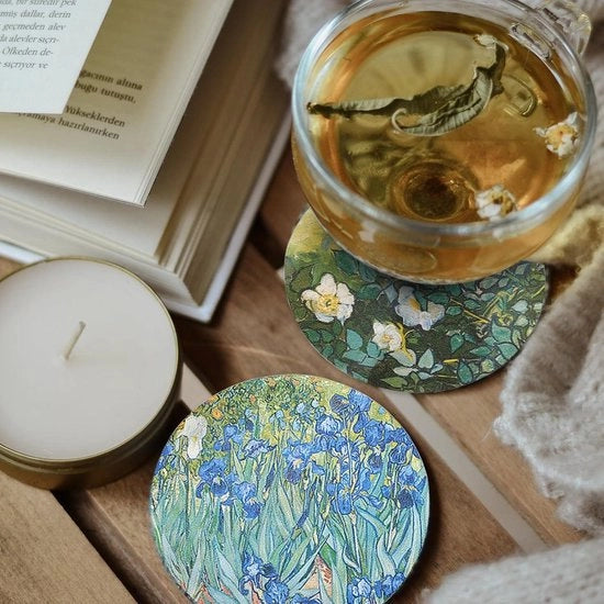 Set di 4 Assorbenti Antiscivolo a Forma di Fiore Verde Ronde per Tavoli Salotti - Decorazione per la Casa - Regali di Benvenuto - Arredamento per la Casa