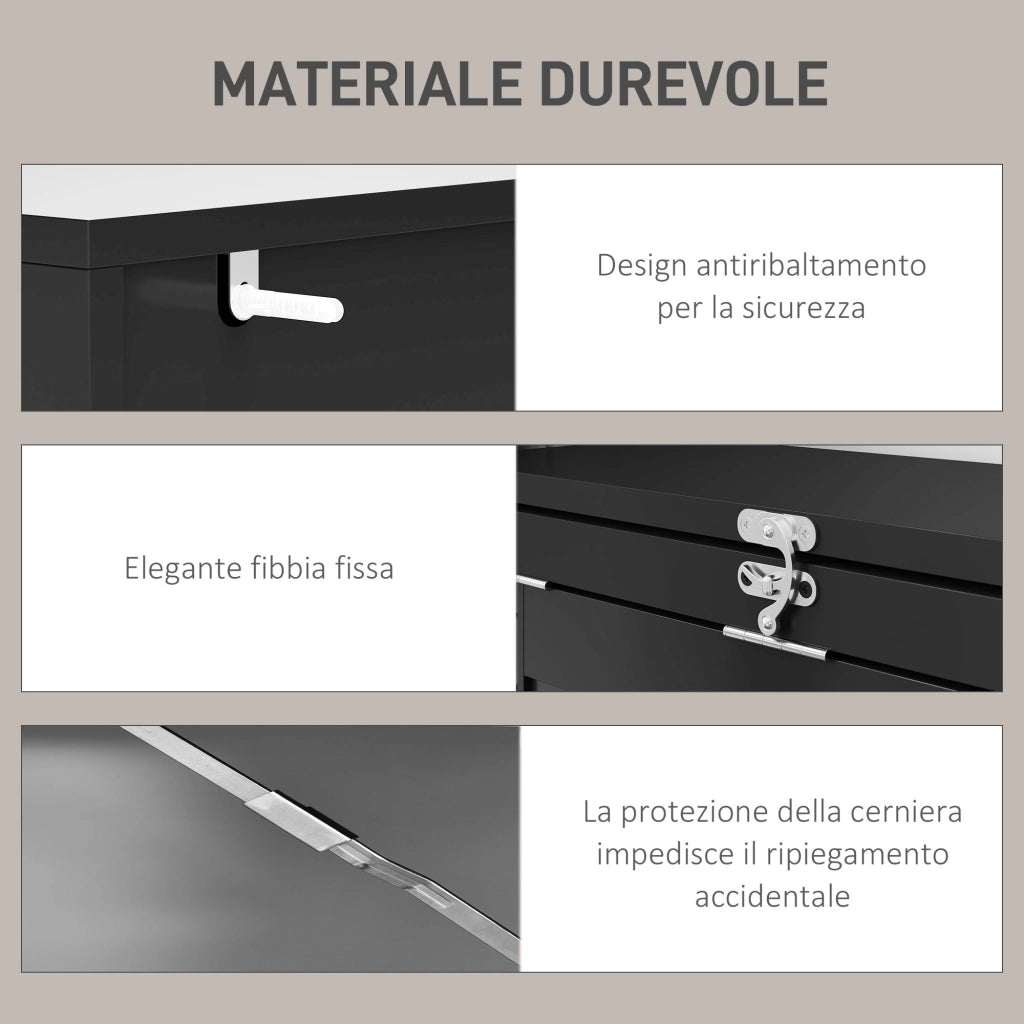 Mobile Libreria con Scrivania Salvaspazio Pieghevole 98x51x153 cm in Legno e MDF Nero