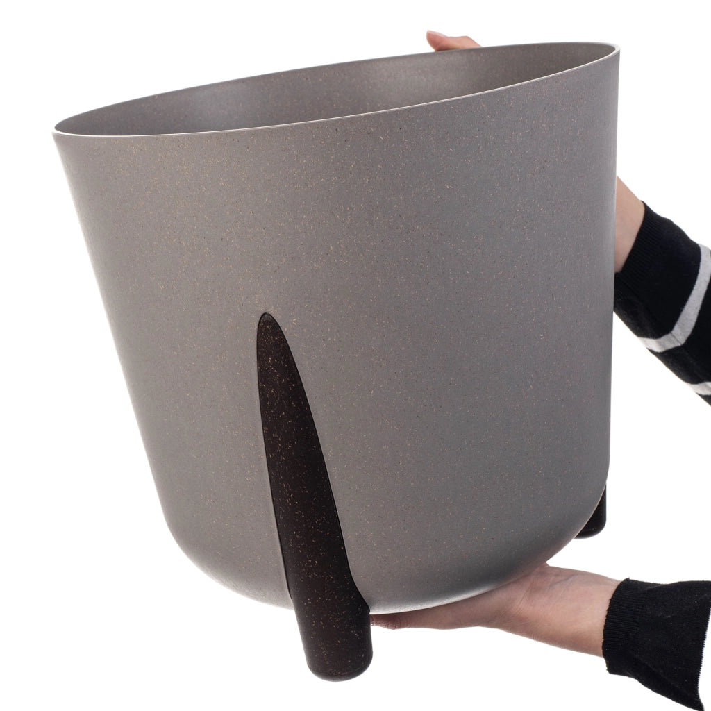 Vaso da fiori KADAX, coprivaso, in plastica, moderno, grigio, 34 cm