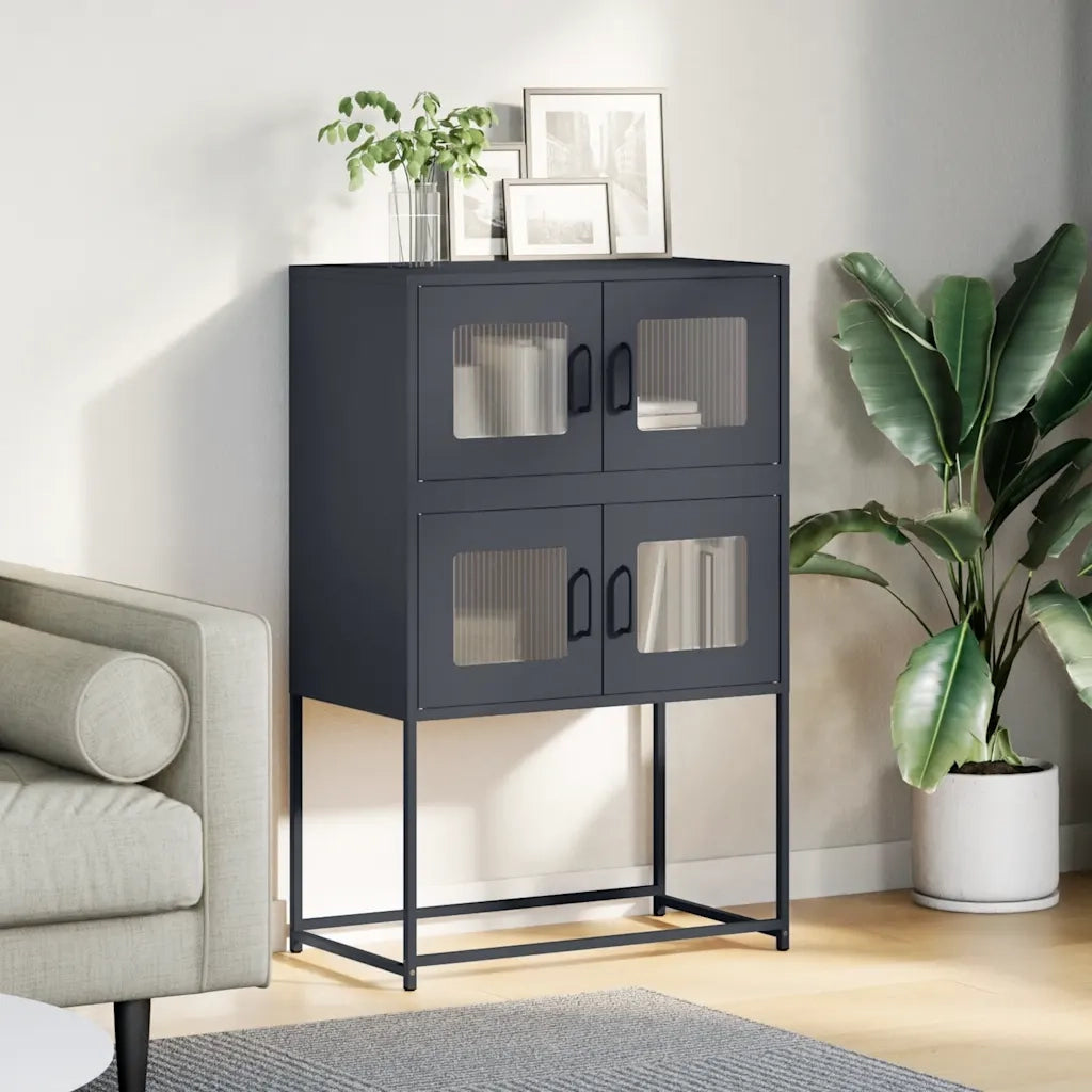 Credenza-Buffet-Armadio da cucina Antracite 68x39x107 cm Acciaio 504132