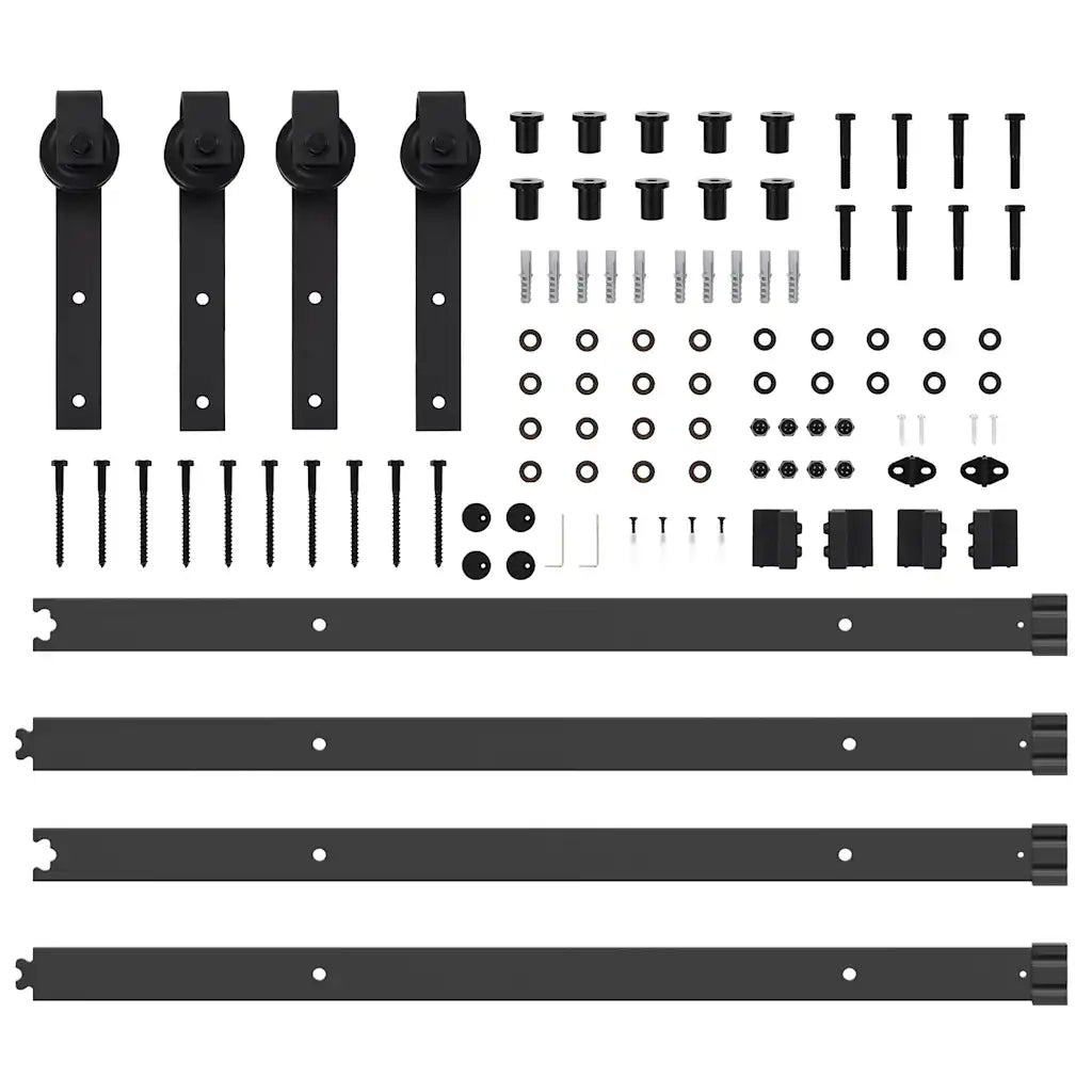Kit di Binari per Porte Scorrevoli 152,5 cm Acciaio Nero CFW6447400
