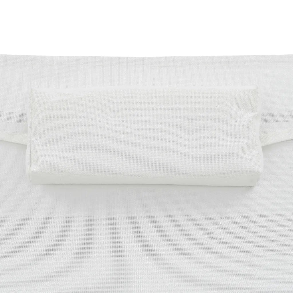 Lettini Prendisole 2 pz e Tavolo in Polyrattan e Textilene Nero 44894