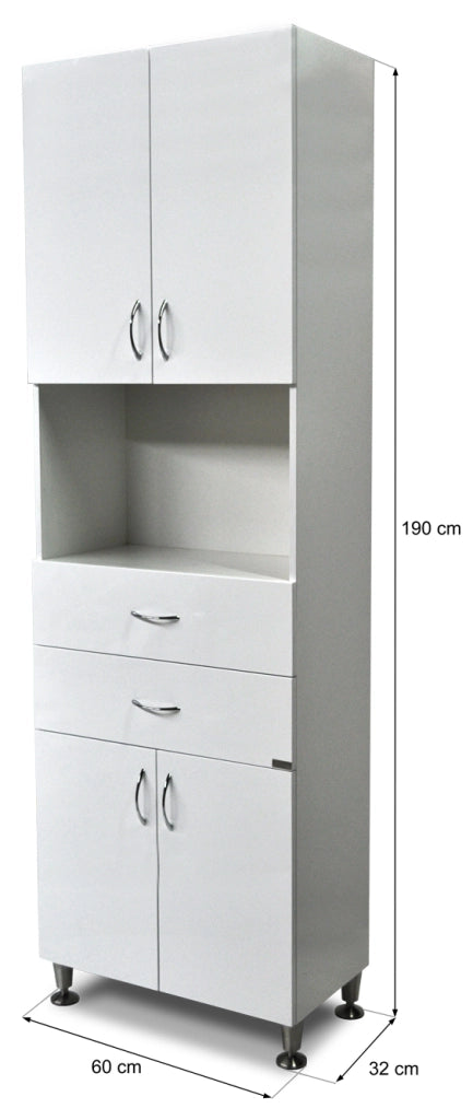 Mobile arredo bagno a 4 ante e 2 cassetti, Armadio mod. Oscar CB032B