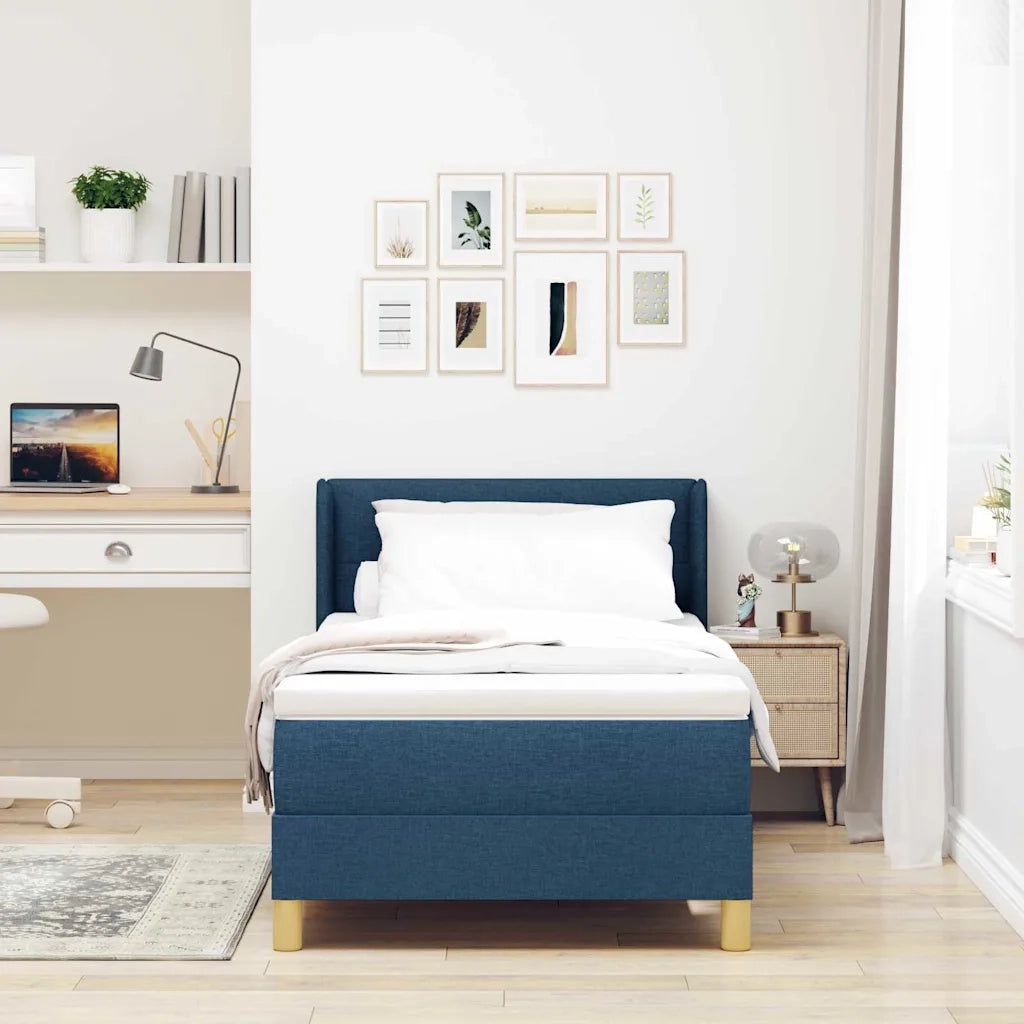 Letto a molle con materasso Blu 200 x 80 cm Tessuto 3341264
