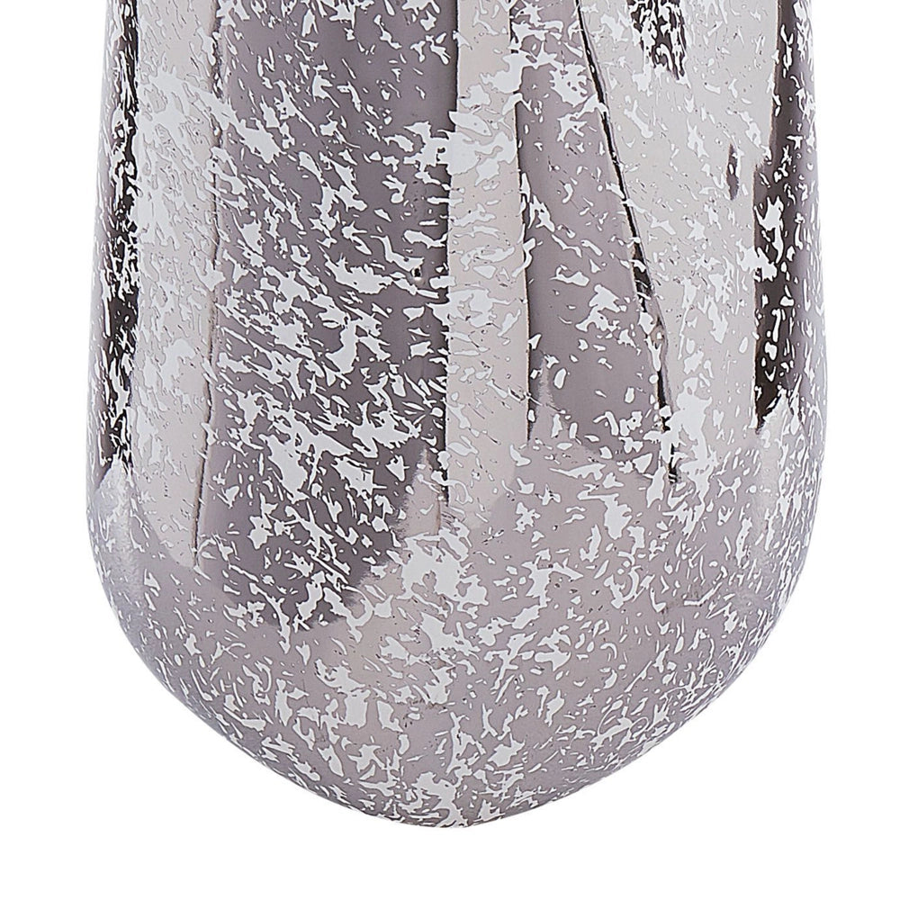 Vaso Decorativo Argento gres porcellanato 27 cm Accessorio Per La Casa Da Tavolo Pezzo Stile Glamour