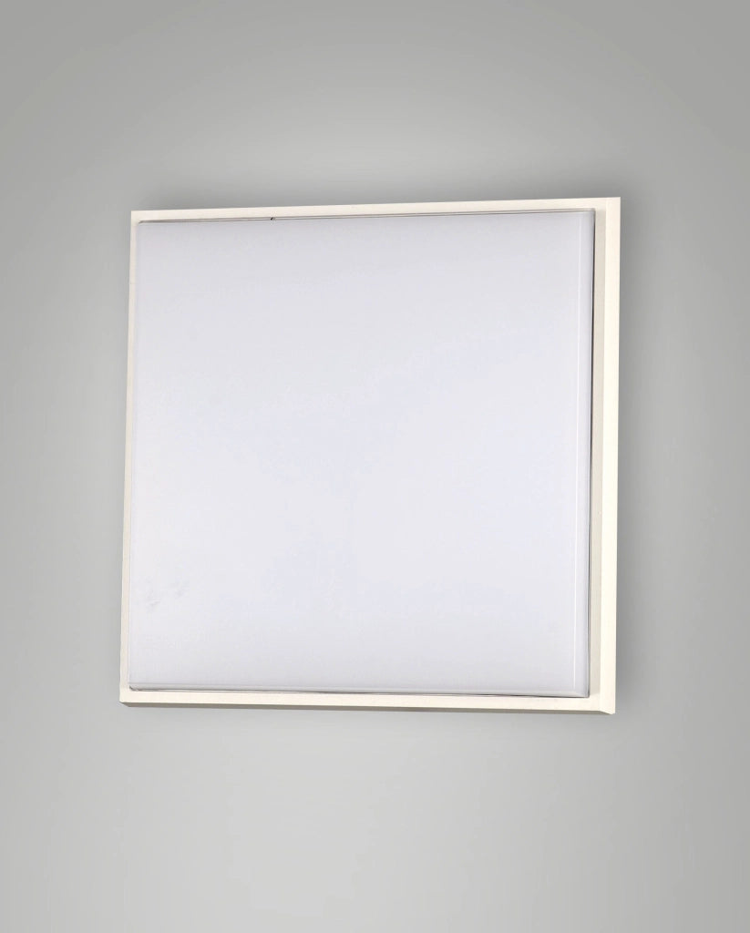 Desdy Plafoniera LED Quadrata 23W 2700lm 3000K Warm White Struttura in Metallo e Policarbonato Bianco IP54 Design Moderno 3314-61-102