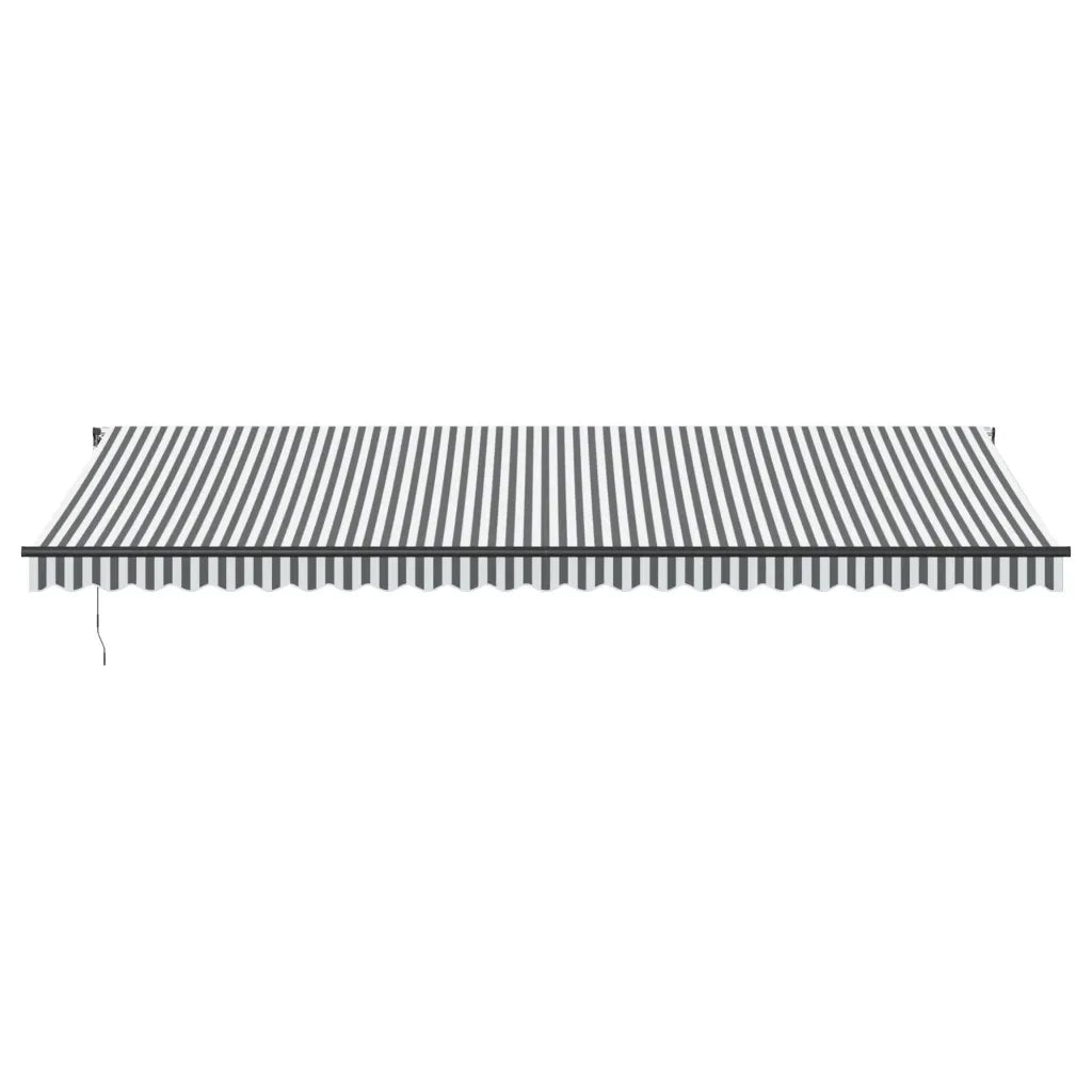 Tenda Sole Retrattile Manuale LED Antracite e Bianco 600x350 cm 3215820