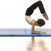 Tappetino Ginnastica Gonfiabile con Pompa 400x100x10 cm PVC Blu CFW2833763