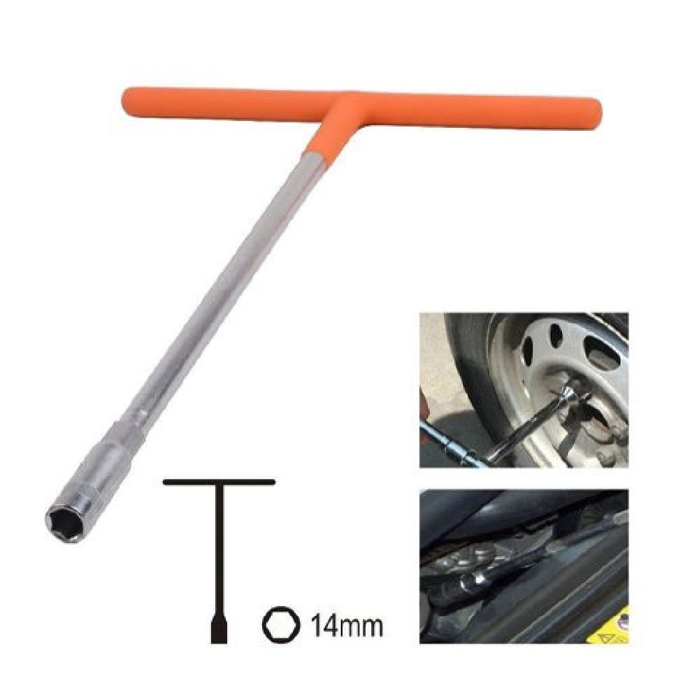 Trade Shop - Chiave Poligonale Impugnatura Tipo A T Da 14 Mm Con Bussola Esagonale Cr-v 91610 -