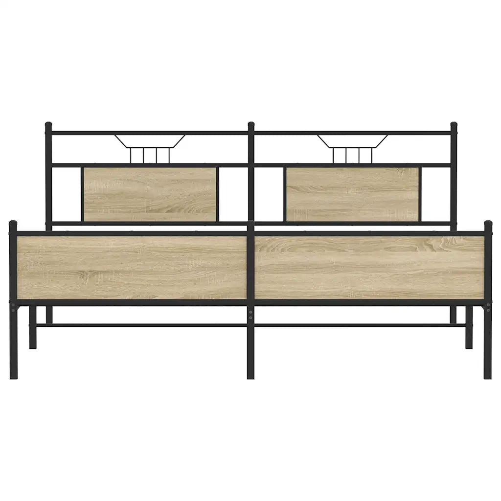 Giroletto senza Materaso in Metallo Rovere Sonoma 160x200 cm 3325124