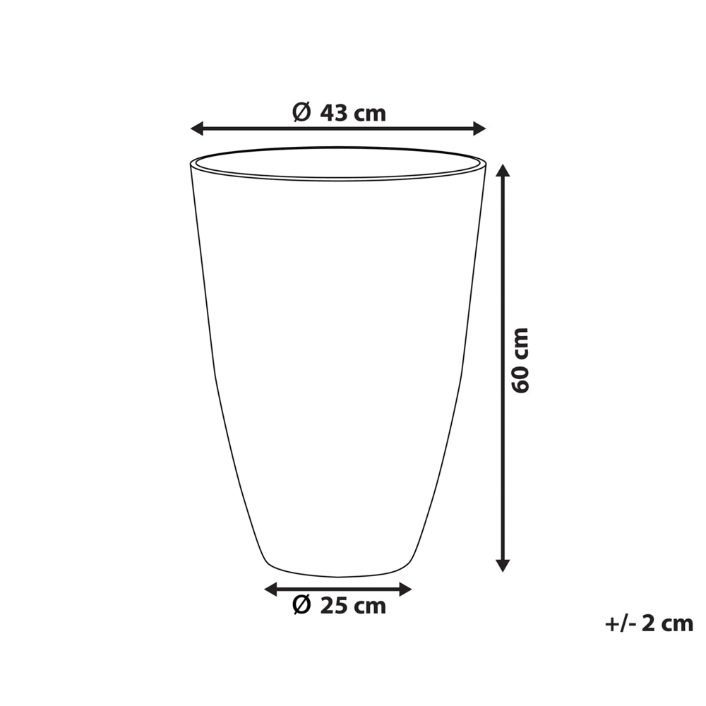 Vaso per piante in pietra di colore beige 43 x 43 x 60 cm per interni ed esterni giardino terrazzo