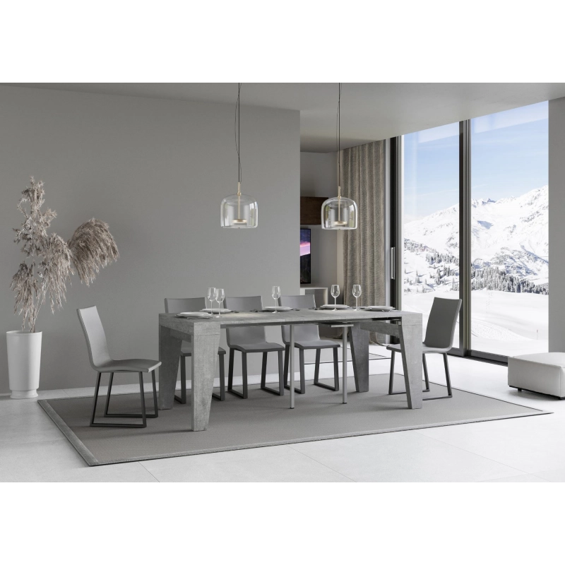 Consolle allungabile 90x40/196 cm Naxy Small - Cemento