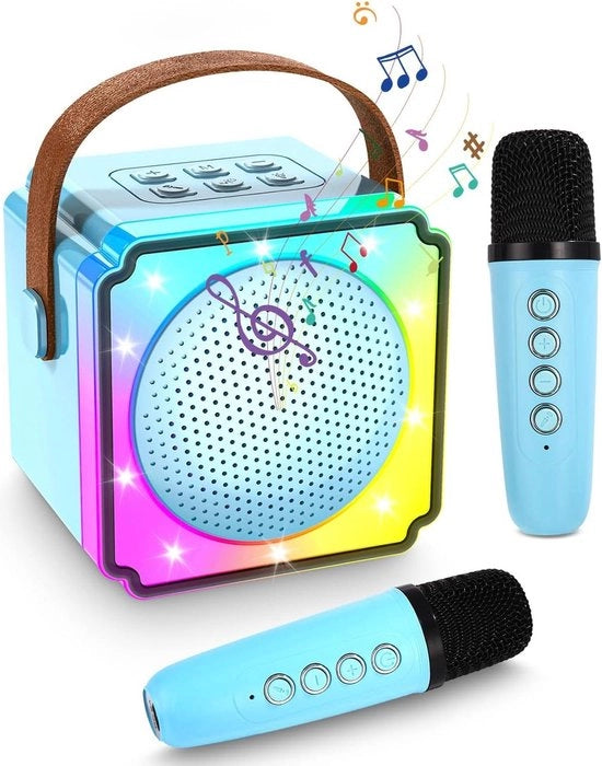 Macchina da karaoke per bambini con luce LED portatile regalo per bambini dai 5 ai 12 anni.