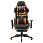 Sedia da Gaming | Sedia da e-sports con Poggiapiedi Nera e Arancione in Similpelle