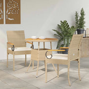 Sedie da giardino con cuscino 2 pcs Beige e Bianco Crema 42025882