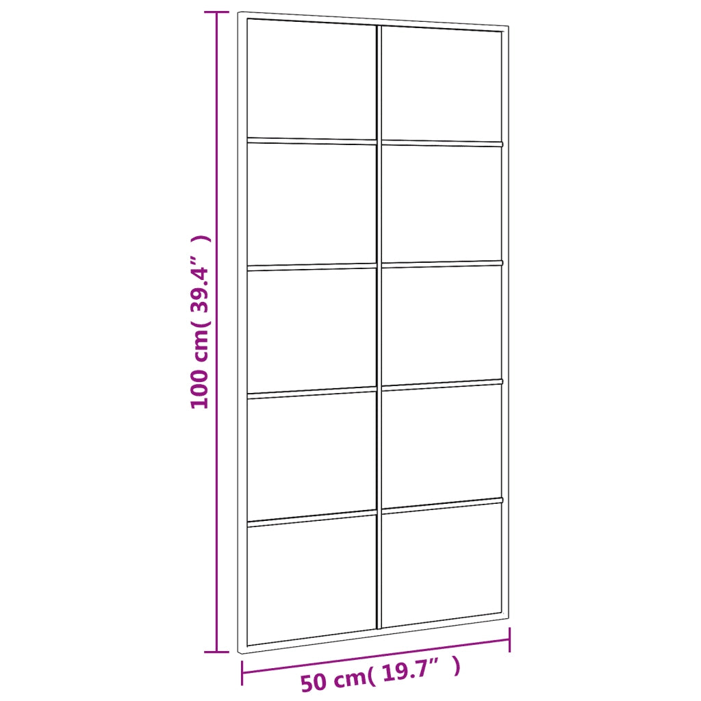 Specchio da Parete-Specchio a Muro-Specchio Decorativo Nero 50x100 cm Rettangolare in Ferro
